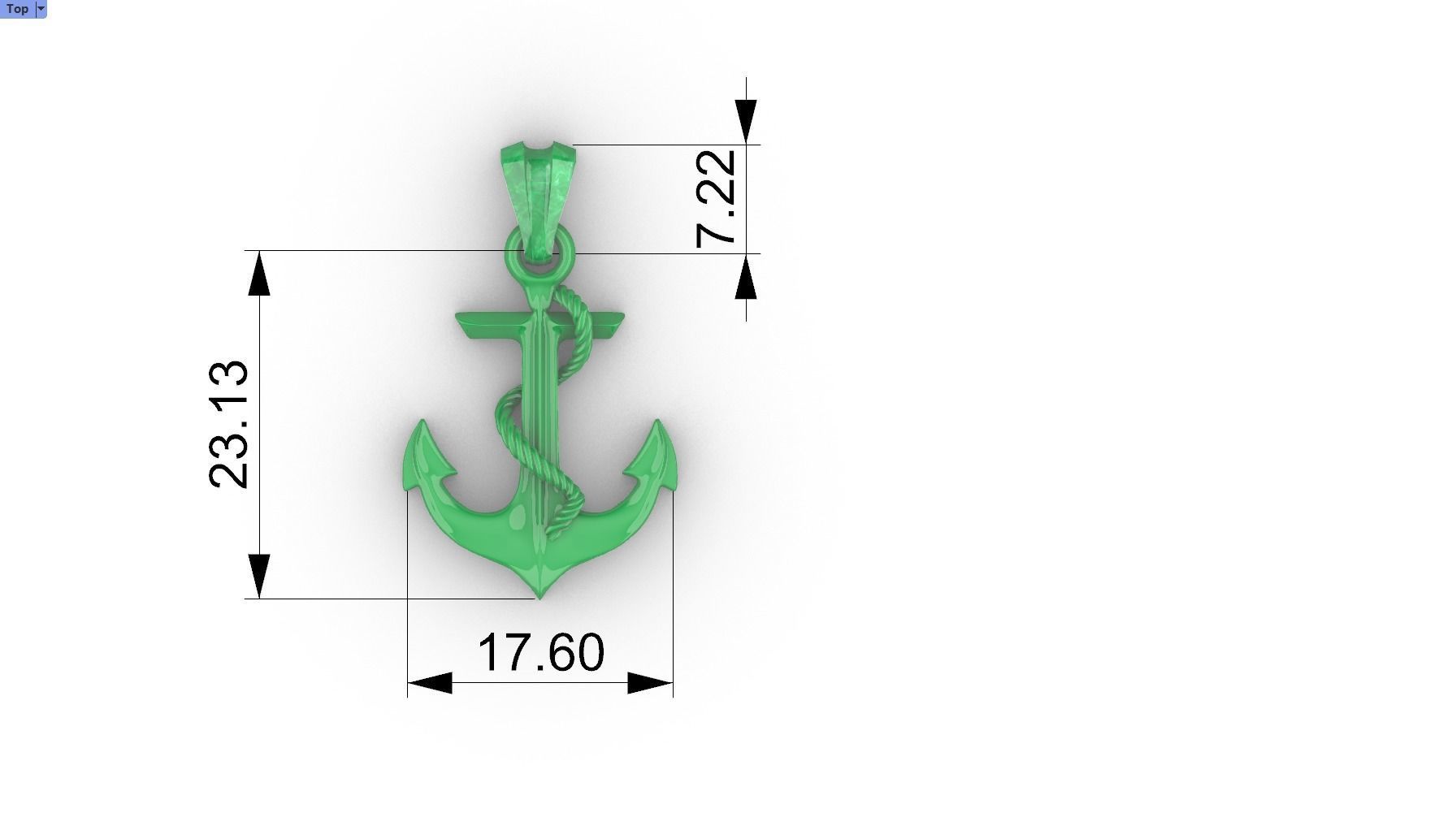 MENS ANCHOR PENDANT NECKLACE ROPE DESIGN JEWELRY 3D print model_2