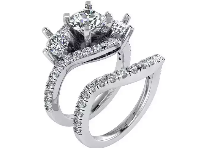 3 Stone Ring With Band 2505