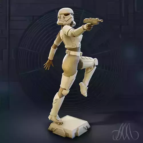 Stormtrooper Girl pre-supported 3D print model