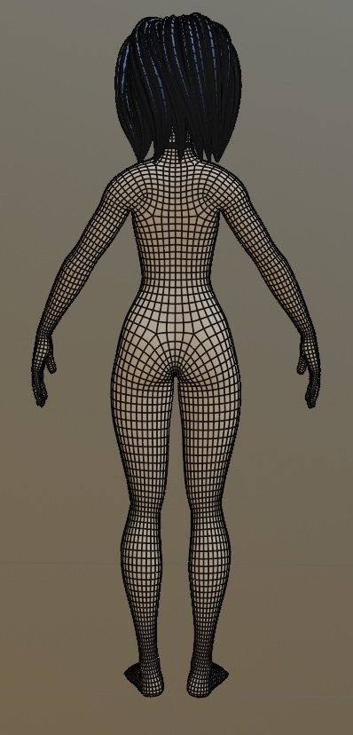 Female cartoon character 3D model_9