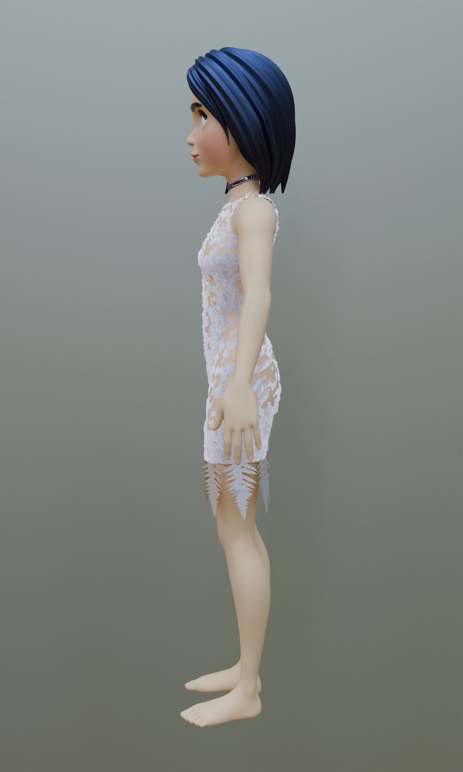 Female cartoon character 3D model_7