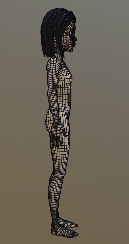 Female cartoon character 3D model_8