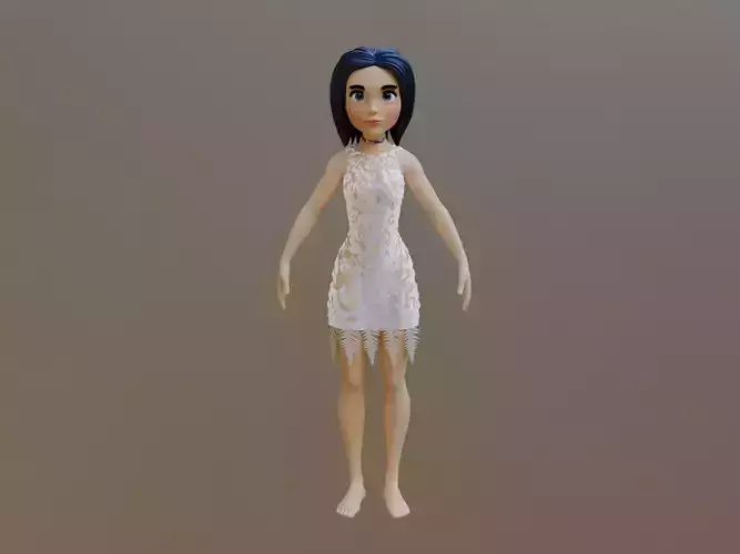 Female cartoon character 3D model Female cartoon character 3D model