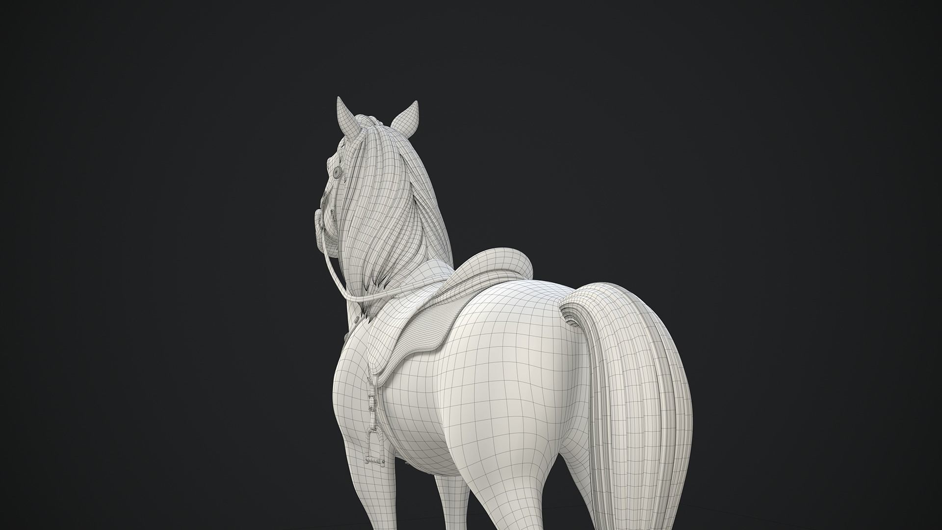 Stylized Cartoon Horse Low-poly 3D model_33