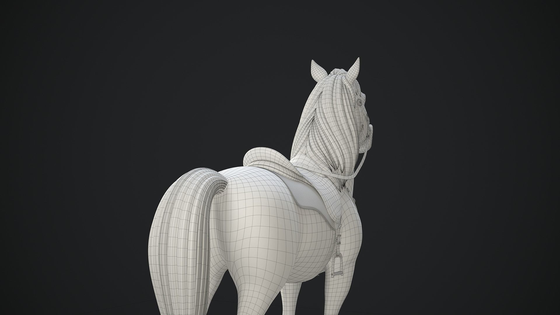 Stylized Cartoon Horse Low-poly 3D model_35