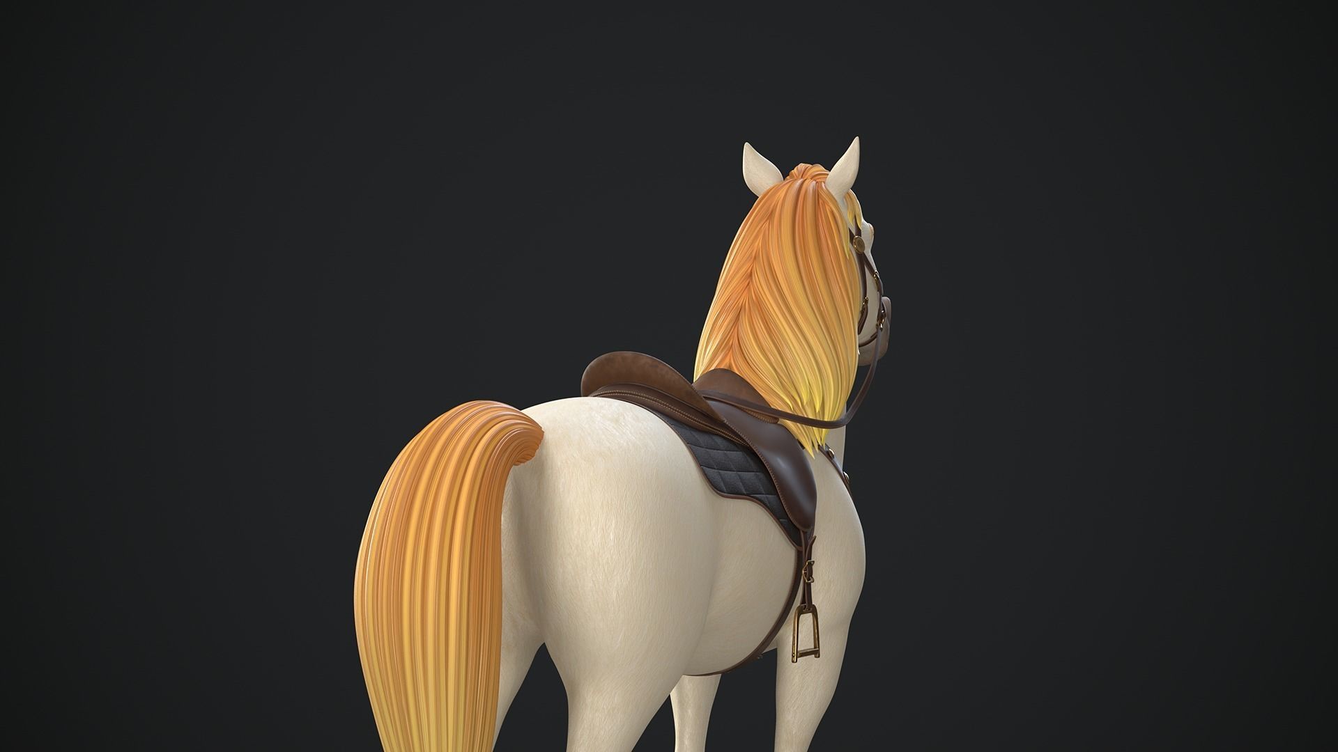 Stylized Cartoon Horse Low-poly 3D model_9