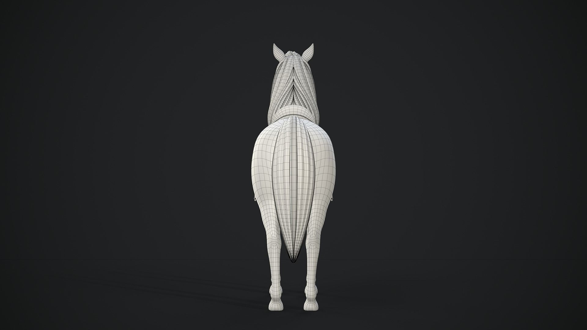 Stylized Cartoon Horse Low-poly 3D model_47