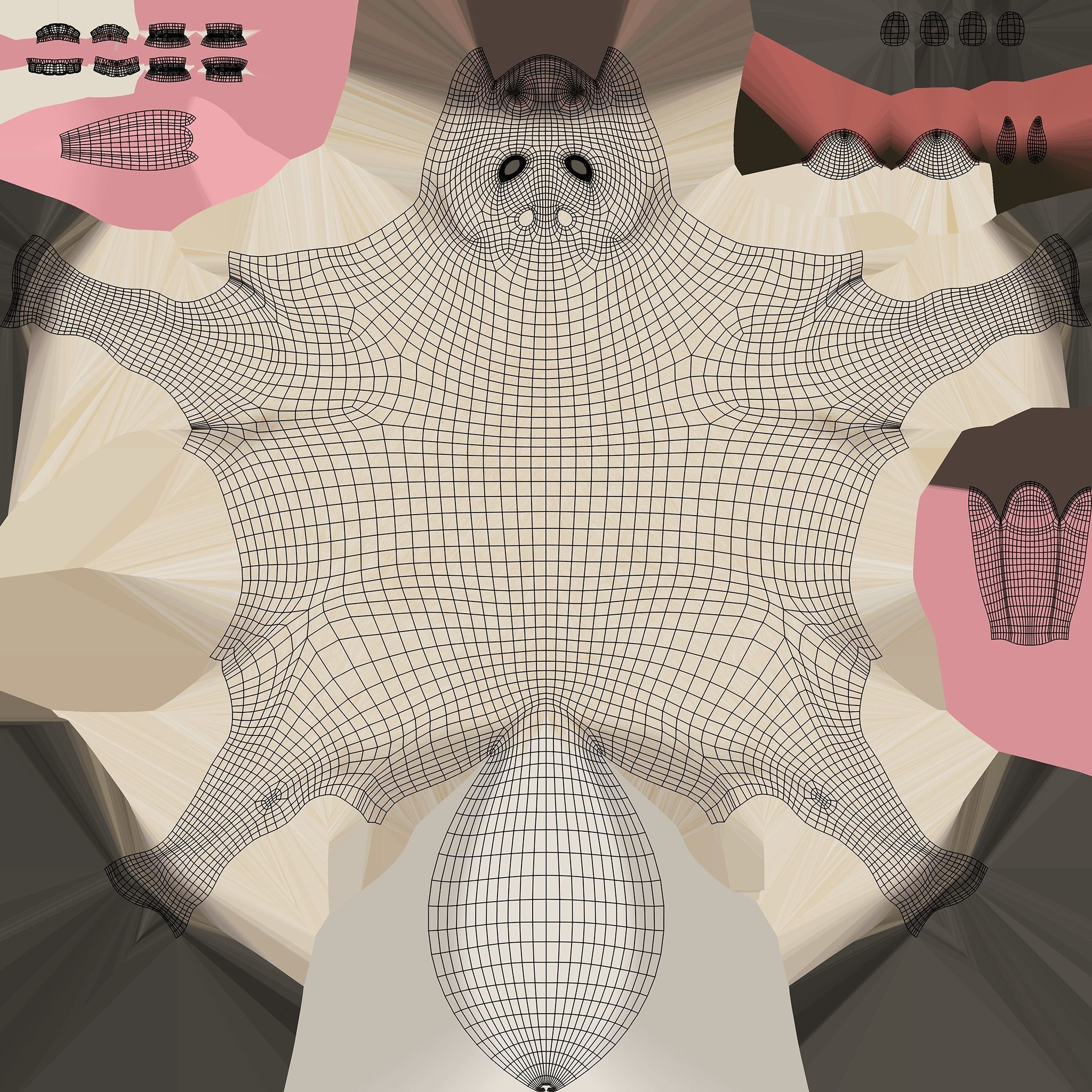 Stylized Cartoon Horse Low-poly 3D model_54