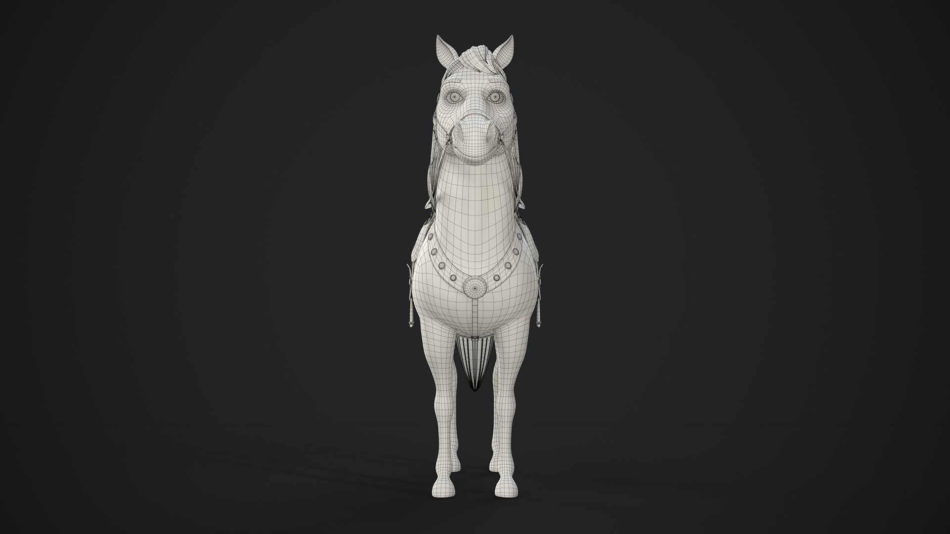 Stylized Cartoon Horse Low-poly 3D model_41