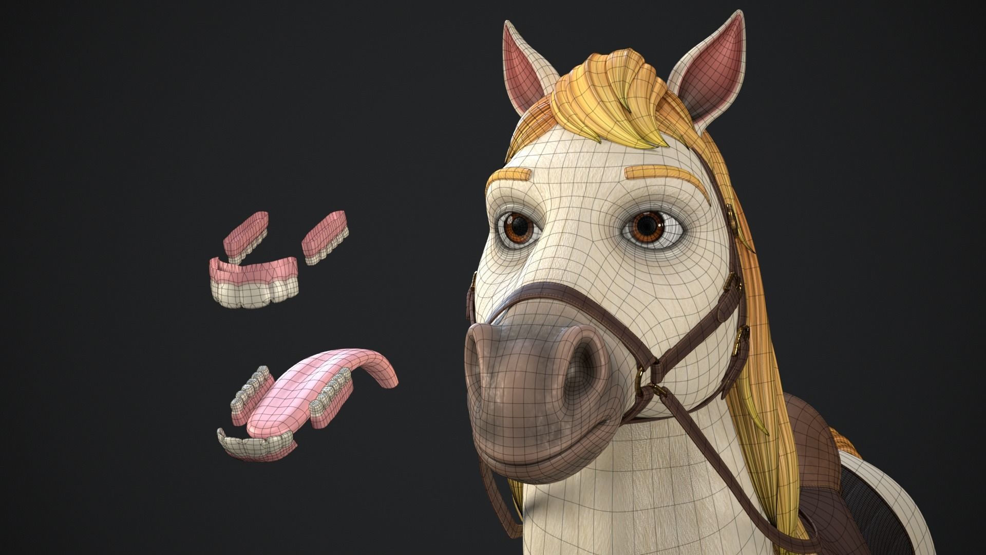 Stylized Cartoon Horse Low-poly 3D model_55