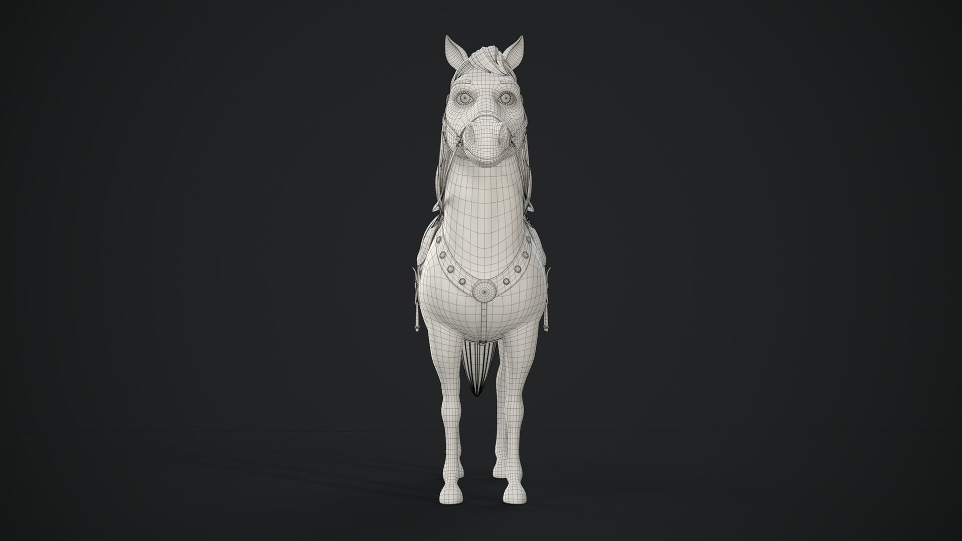 Stylized Cartoon Horse Low-poly 3D model_53