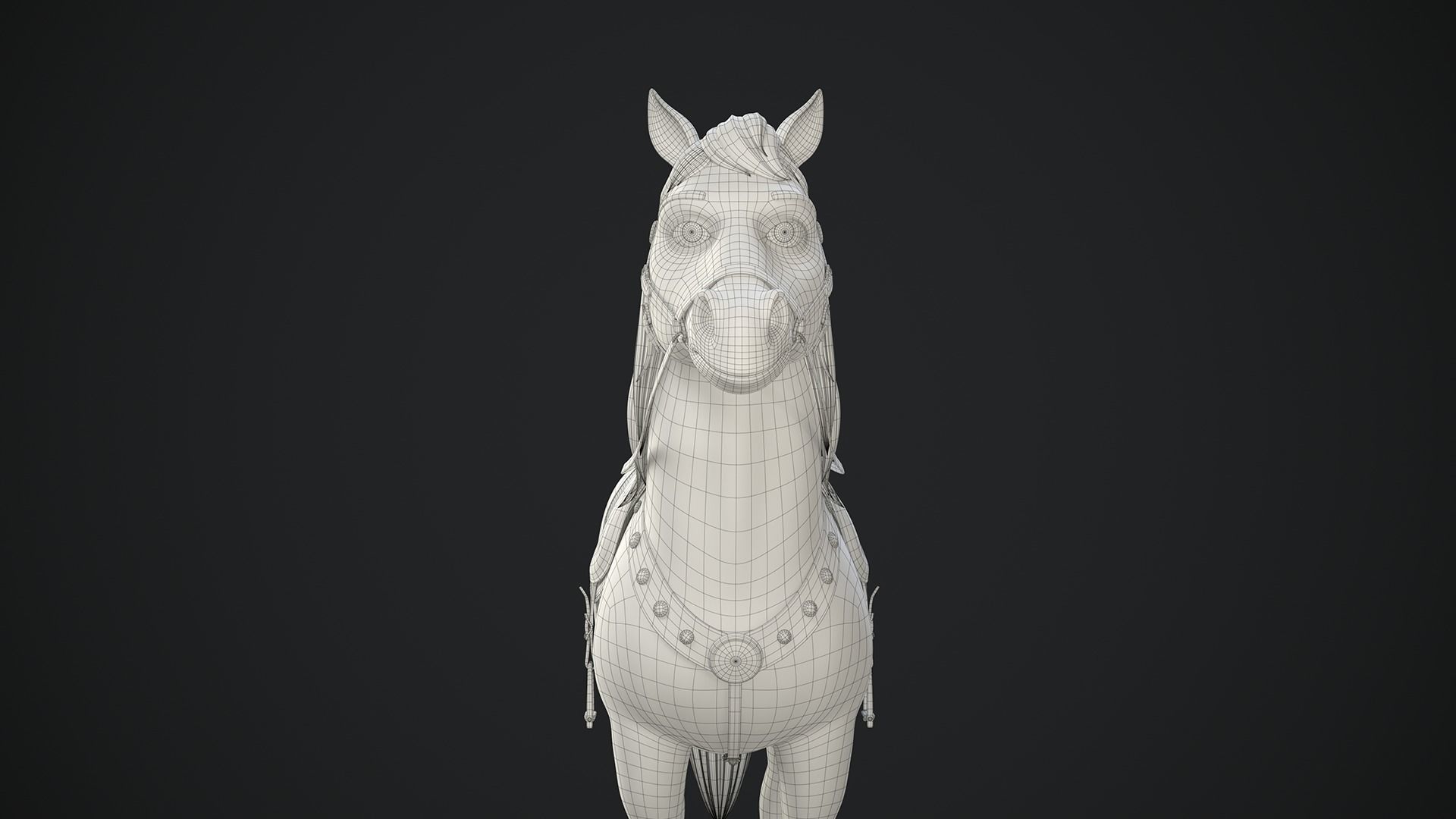 Stylized Cartoon Horse Low-poly 3D model_40