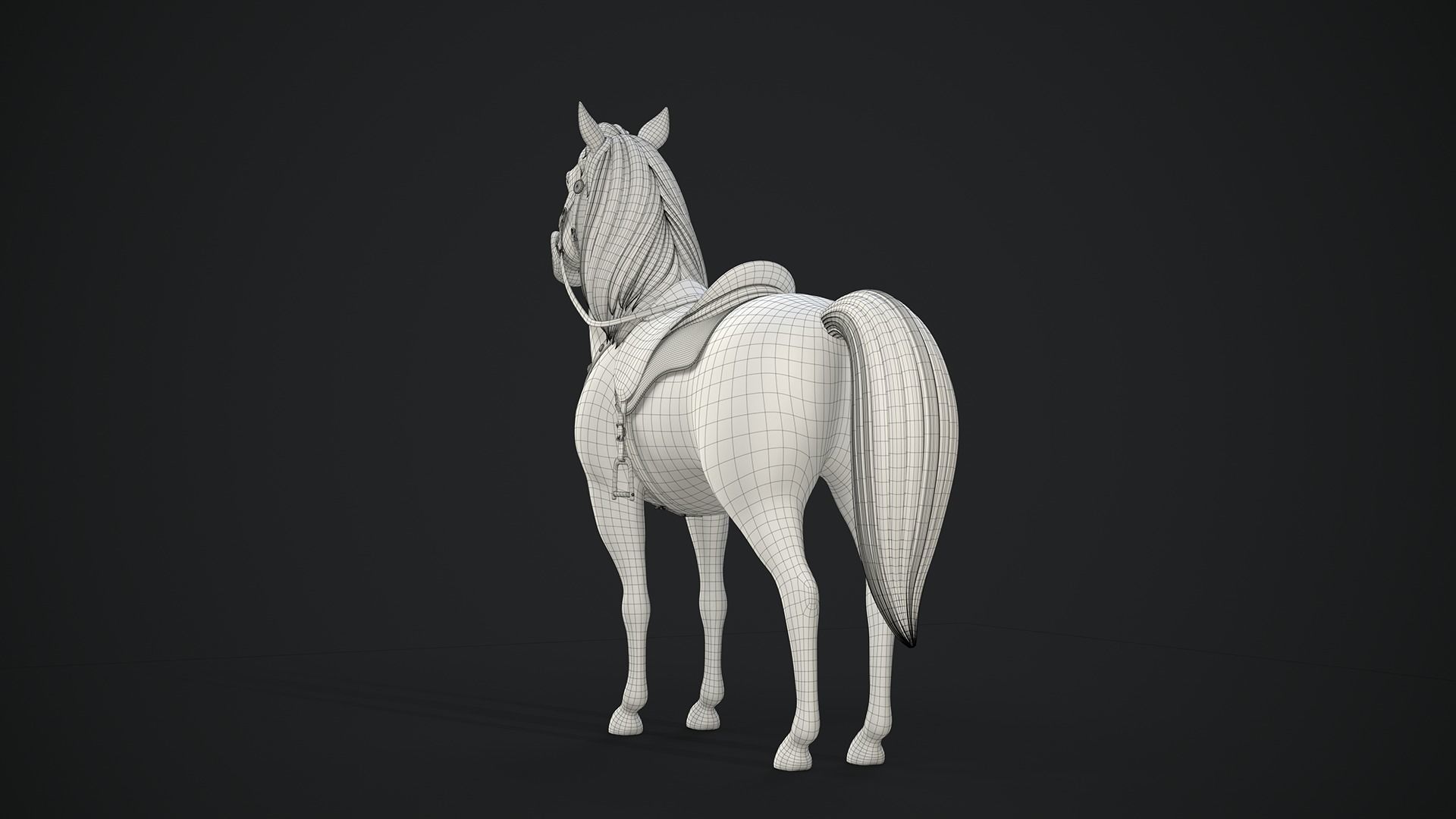 Stylized Cartoon Horse Low-poly 3D model_46