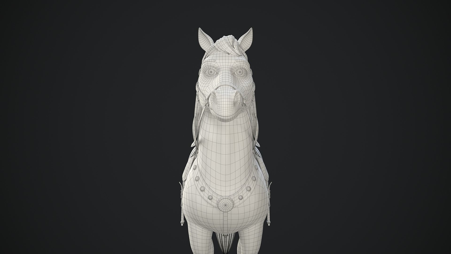 Stylized Cartoon Horse Low-poly 3D model_28