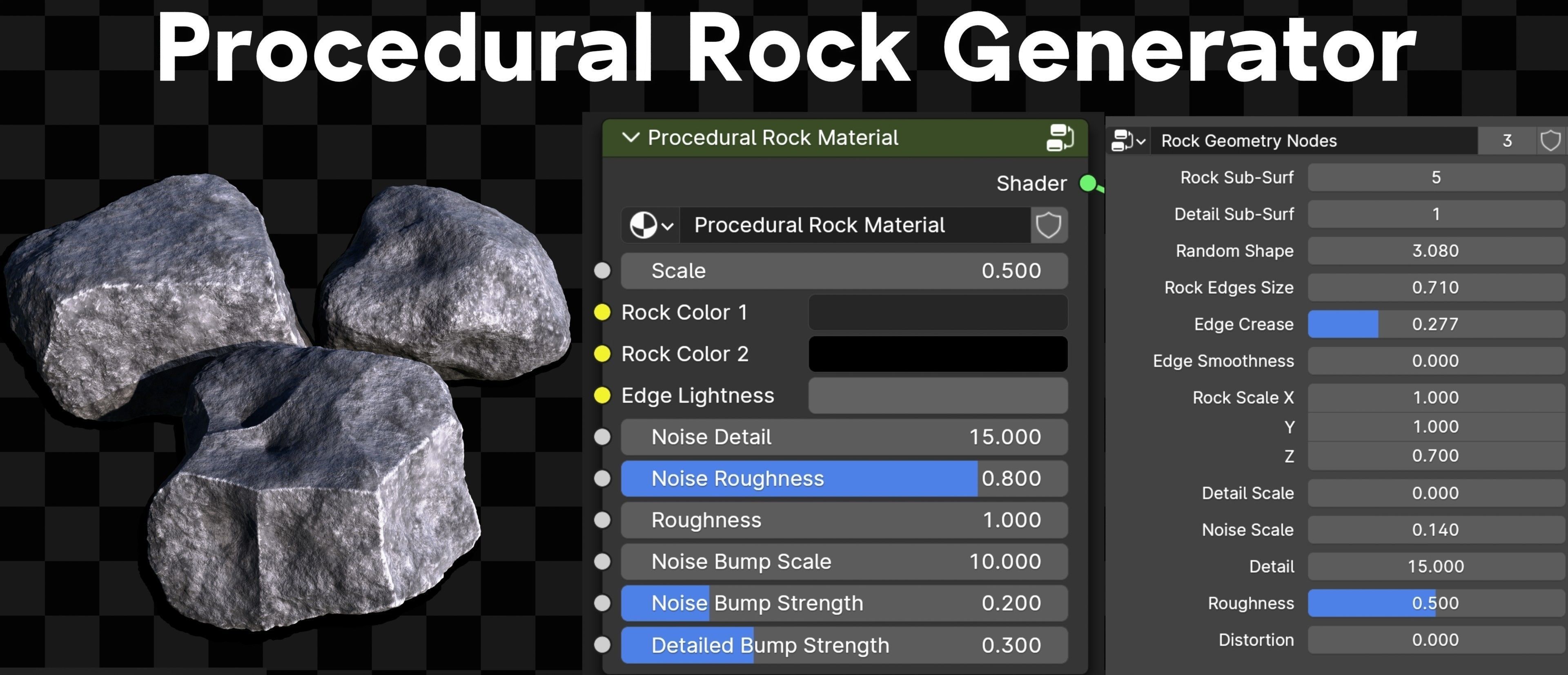 Rock Generator - Geometry Nodes 3D model | CGTrader