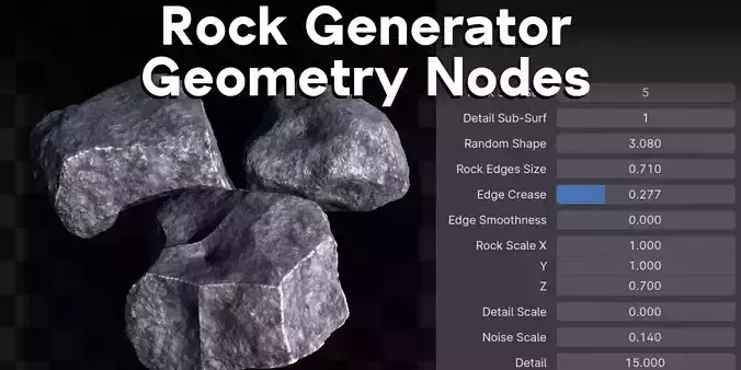 Rock Generator - Geometry Nodes 3D model