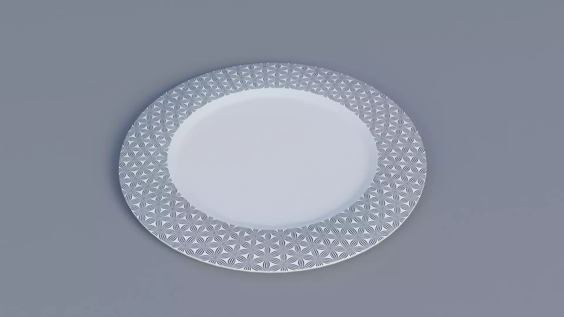 Round Dessert Plate Low-poly 3D model_0