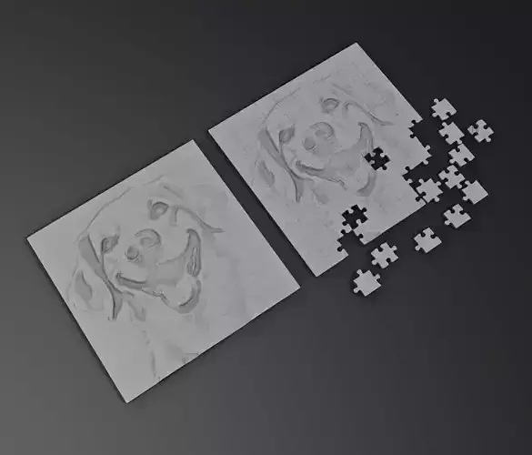 Dog Jigsaw Puzzle 100 Piece 3D print model
