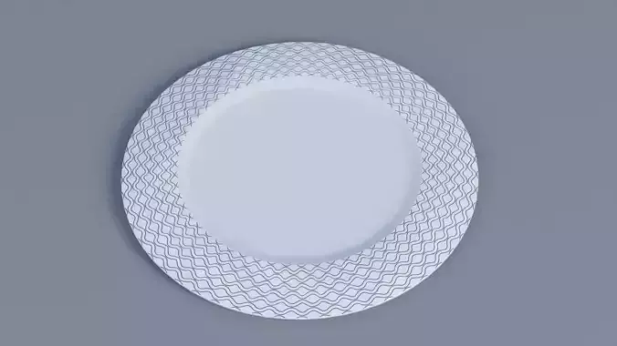 Round Dessert Plate Low-poly 