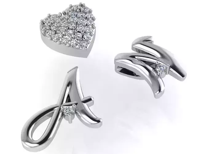 A N Letter Heart Pendant 2507