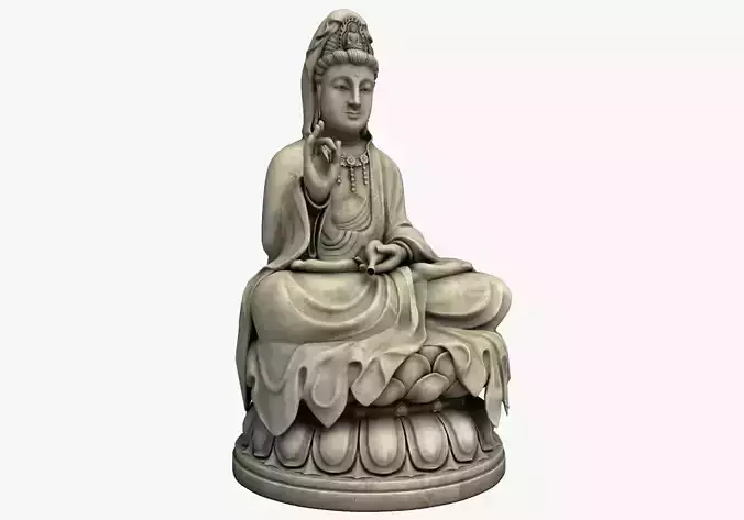 Kwan Yin Bodhisattva Statue 3D model