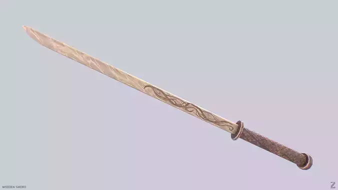 Wooden sword Low-poly 3D model Wooden sword Low-poly 3D model