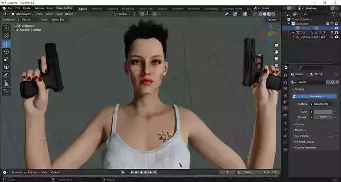 3D Character Girl Last Of Us Apocalypse  