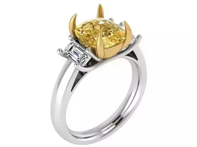 3 Stone Cushion Ring 2509