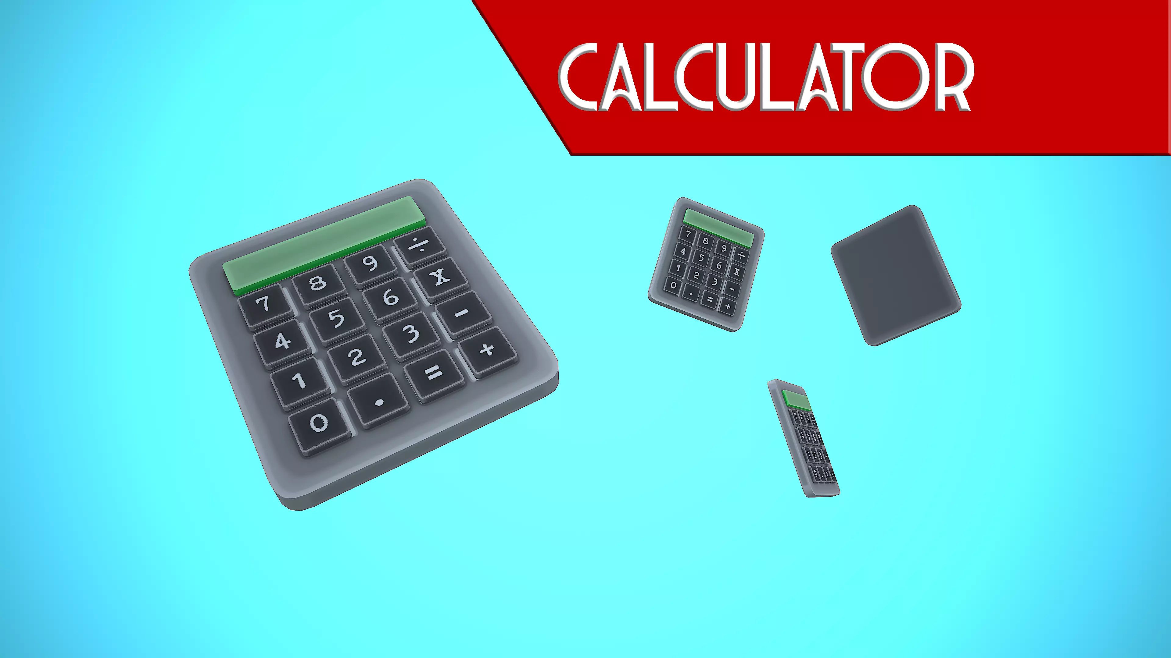 CALCULATOR CARTOON STYLIZED Low-poly 3D model