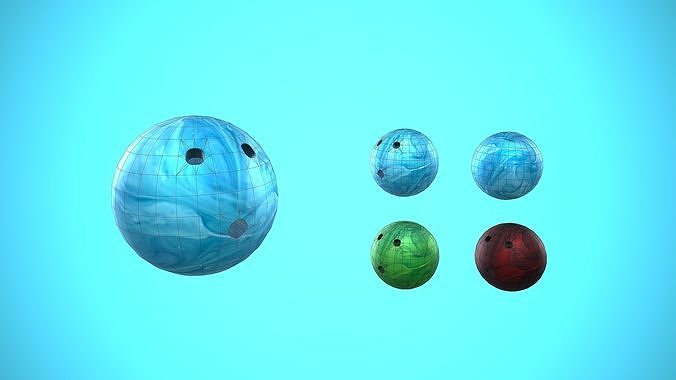 BOWLING BALL CARTOON STYLIZED Low-poly 3D model 4