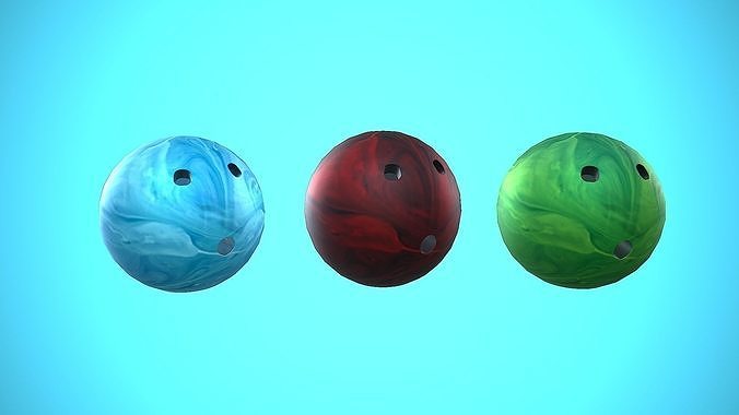 BOWLING BALL CARTOON STYLIZED Low-poly 3D model 7