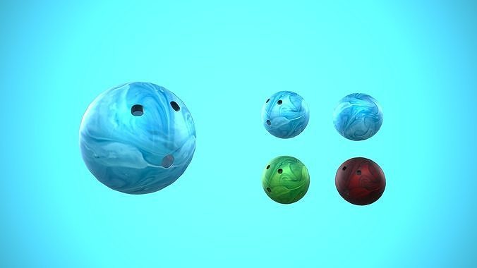BOWLING BALL CARTOON STYLIZED Low-poly 3D model 3
