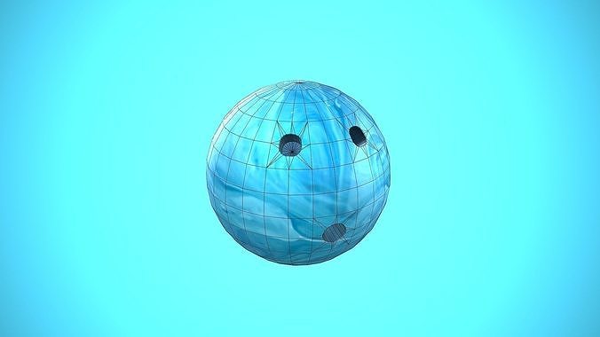 BOWLING BALL CARTOON STYLIZED Low-poly 3D model 6