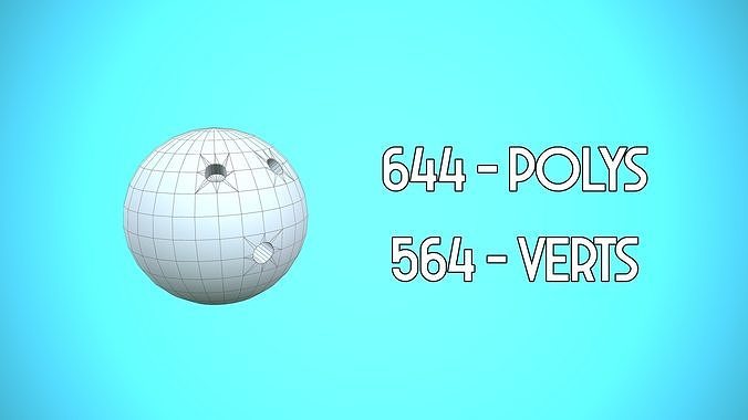 BOWLING BALL CARTOON STYLIZED Low-poly 3D model 2