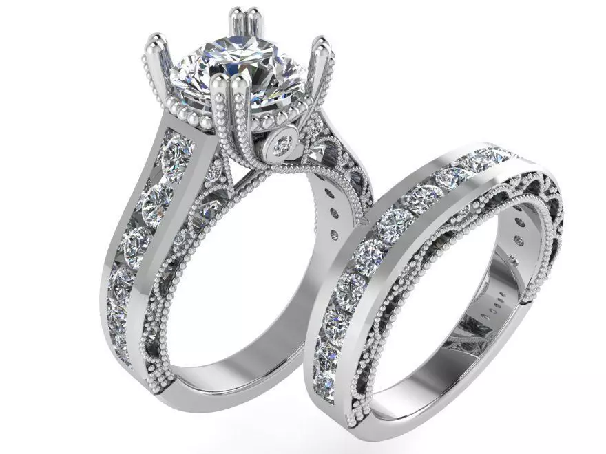 Round Diamond Channel Setting Ring 2517 3D print model