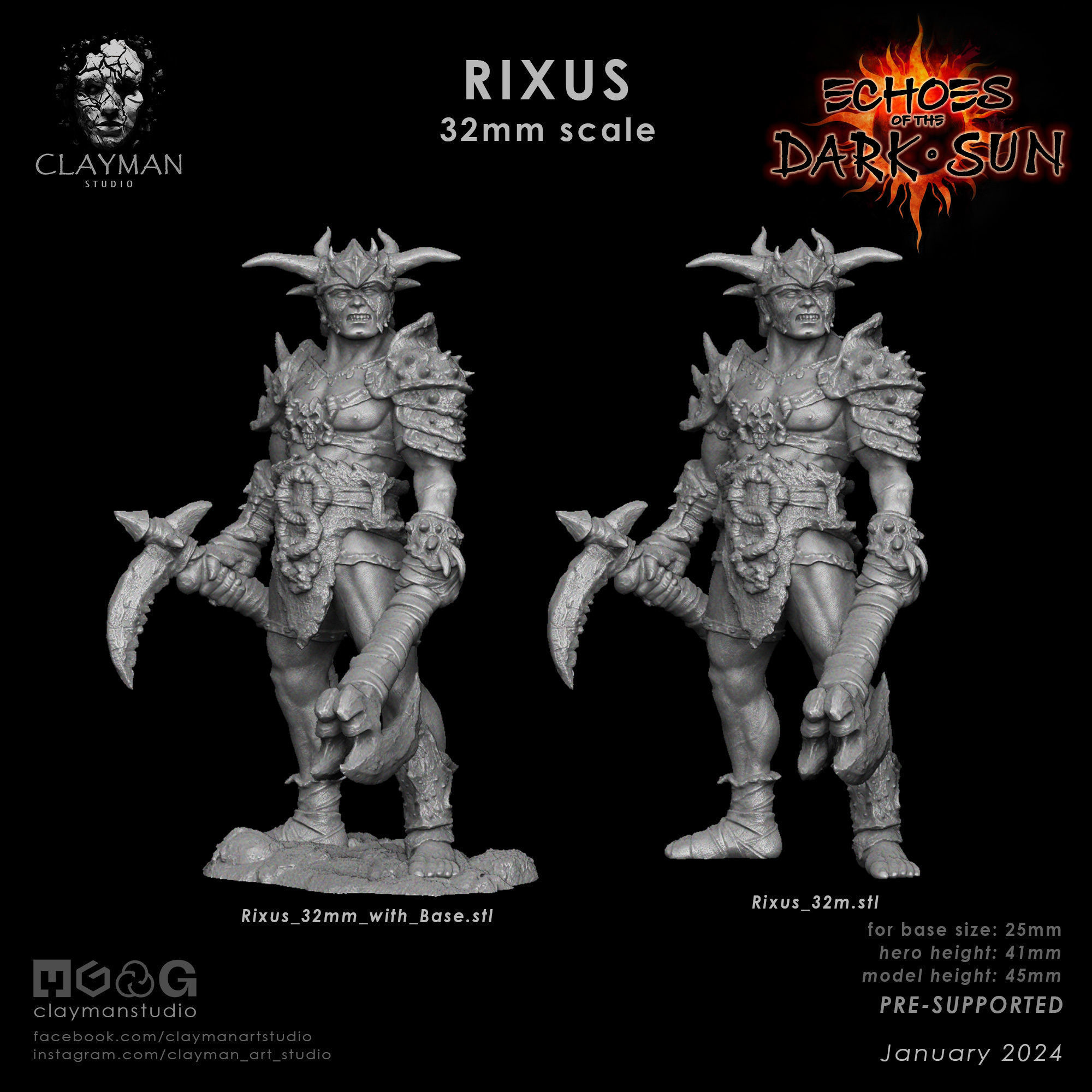 Rixus - 32mm - 75mm - 188mm 3D print model_9