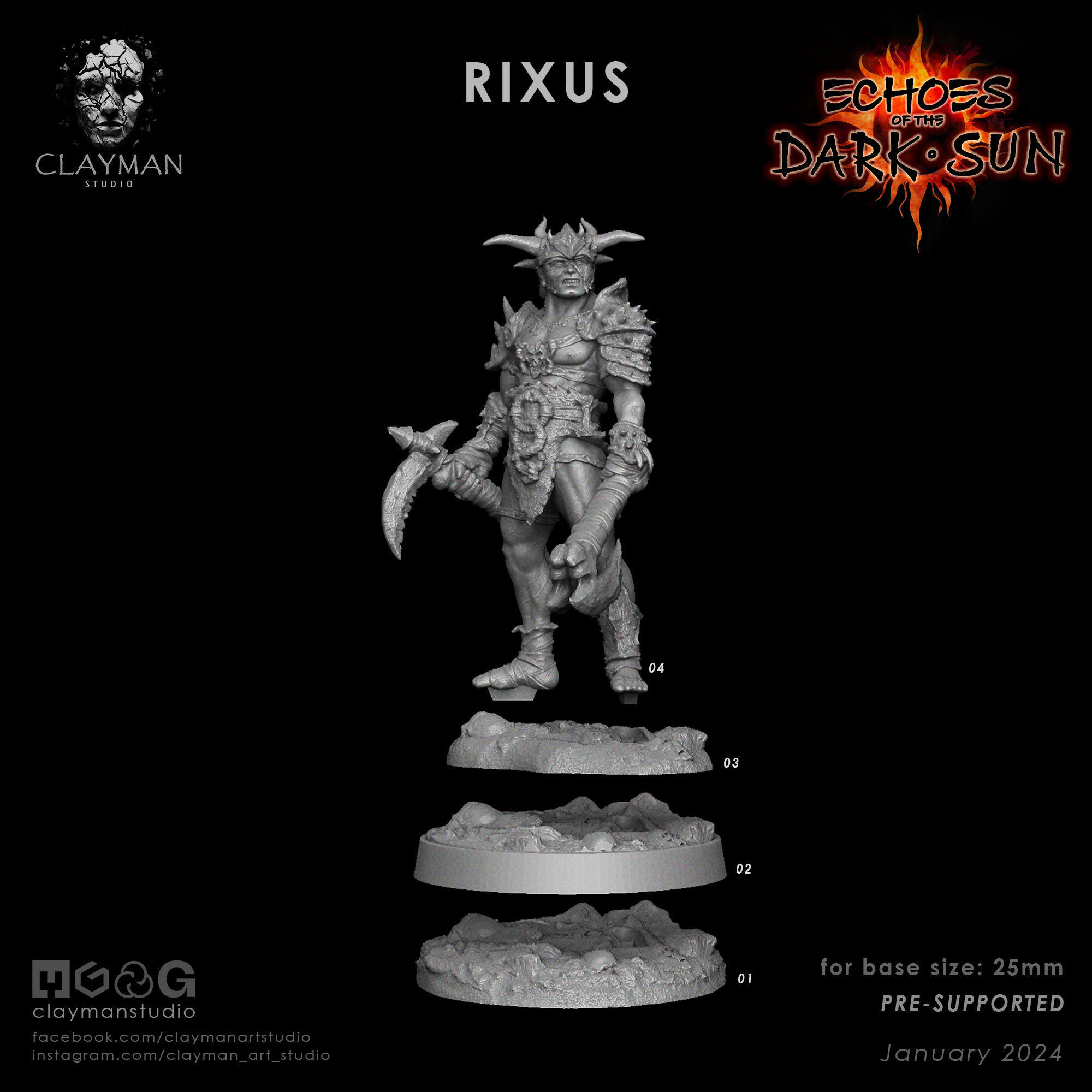 Rixus - 32mm - 75mm - 188mm 3D print model_10