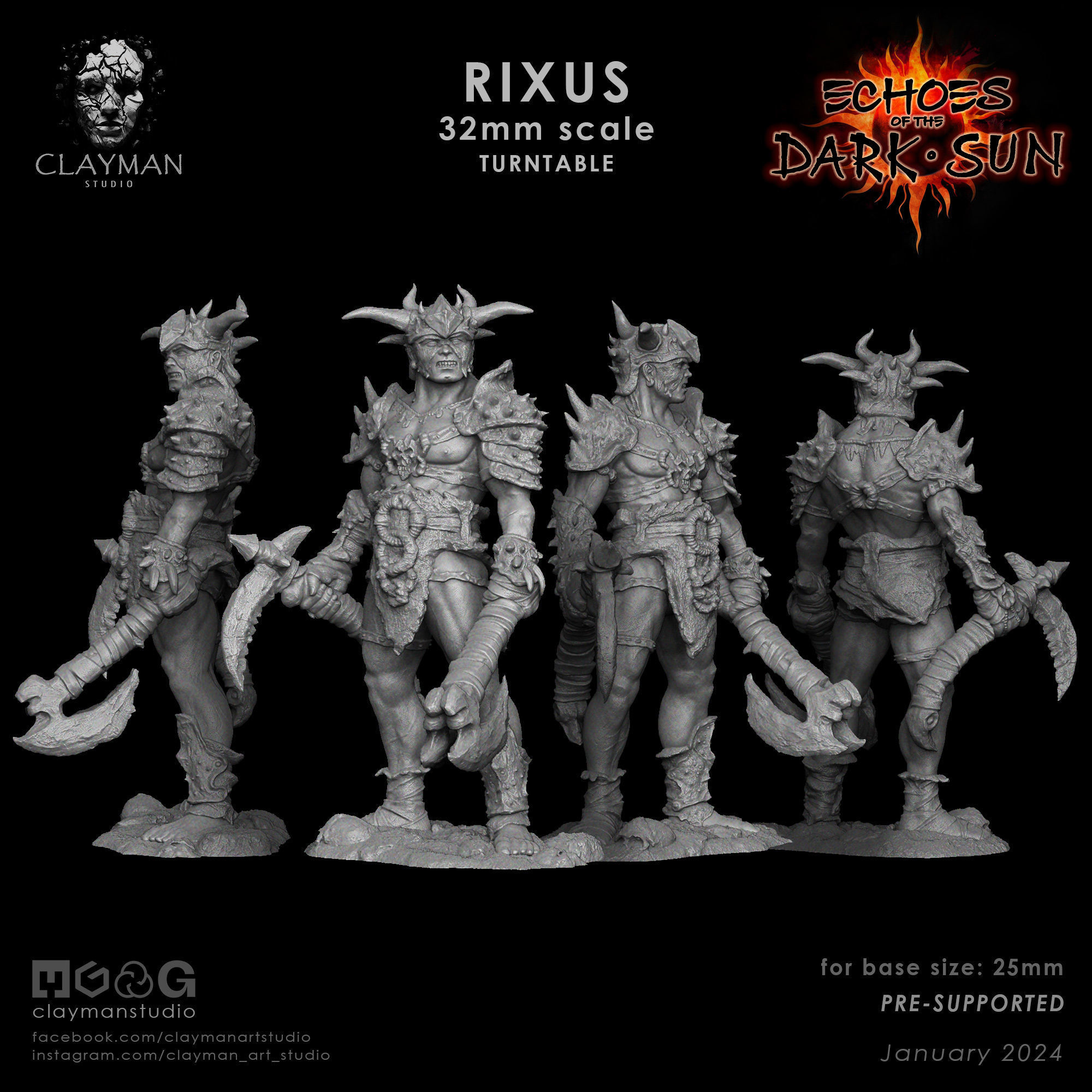 Rixus - 32mm - 75mm - 188mm 3D print model_8