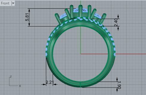 3 Stone Ring With Band 2519 3D print model_5