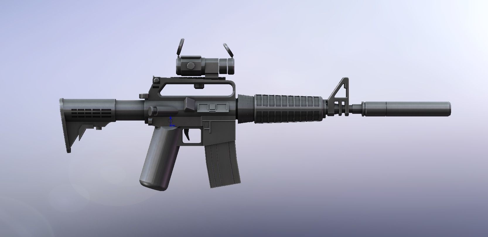 M4A1 WITH AIMPOINT SIGHT ASSULT RIFLE OLDSCOOL FOR MINIFIGUES 3D print model_1