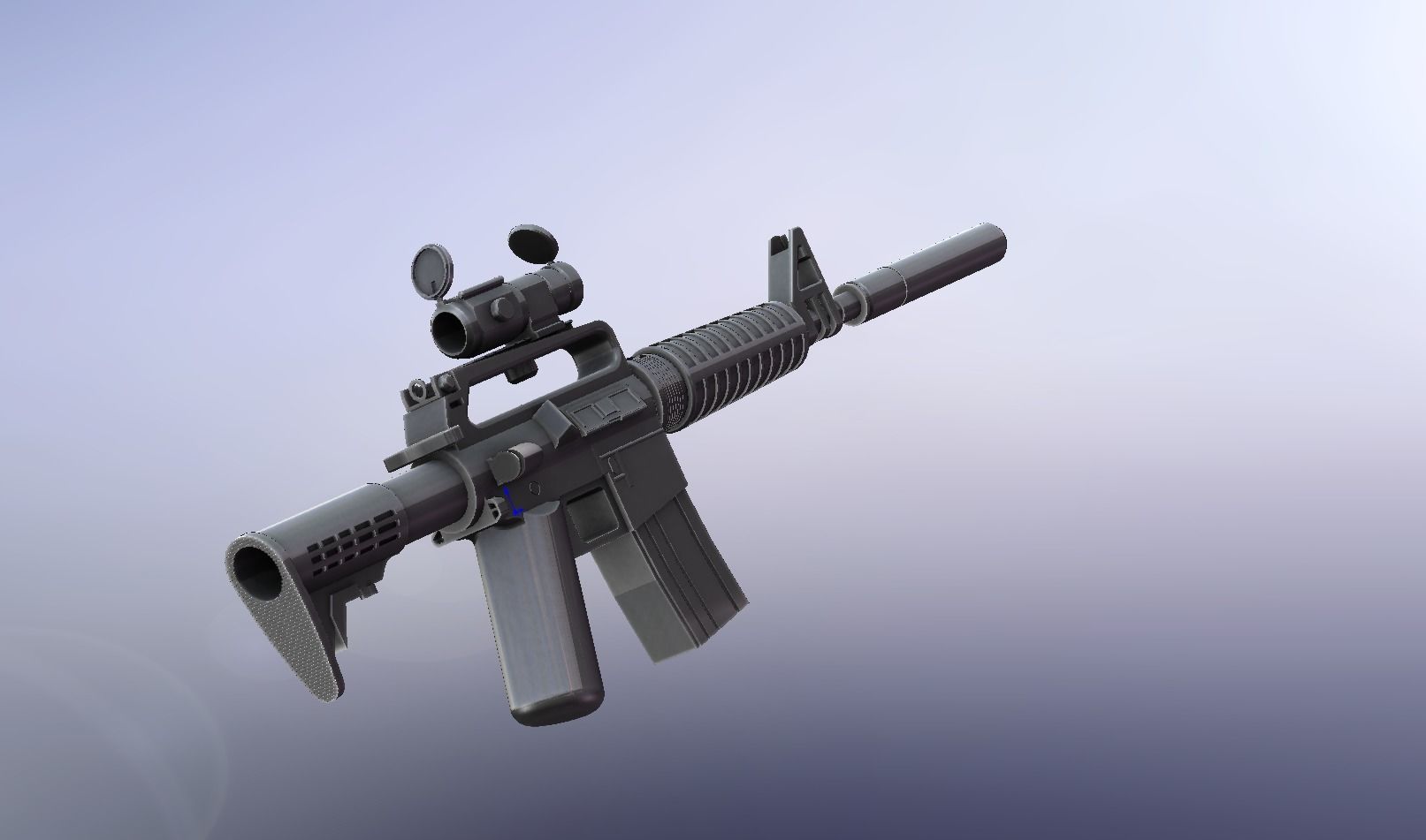 M4A1 WITH AIMPOINT SIGHT ASSULT RIFLE OLDSCOOL FOR MINIFIGUES 3D print model_3