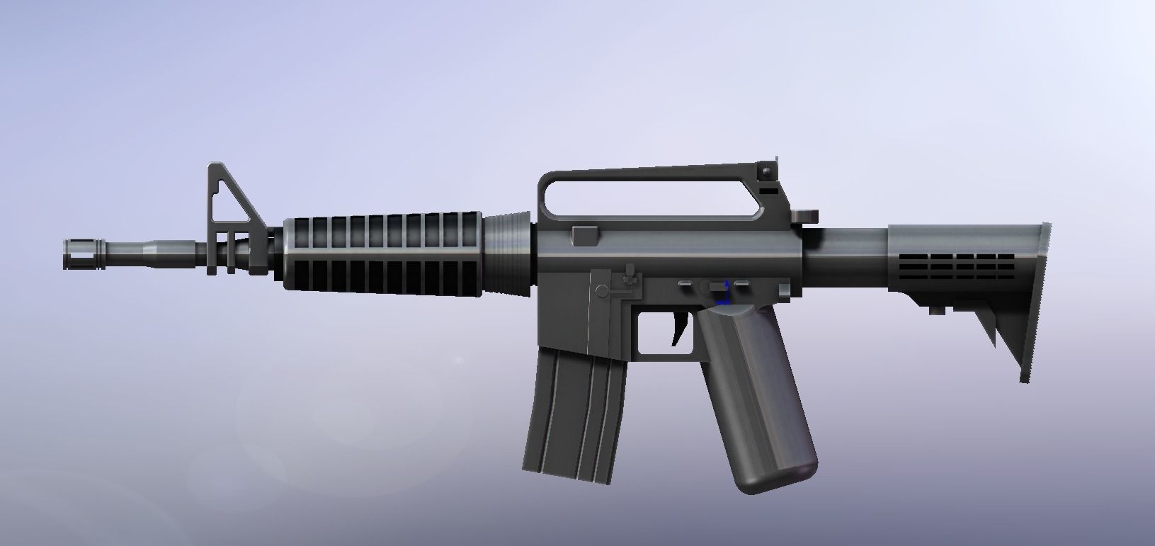 M4A1 WITH AIMPOINT SIGHT ASSULT RIFLE OLDSCOOL FOR MINIFIGUES 3D print model_4