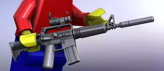 M4A1 WITH AIMPOINT SIGHT ASSULT RIFLE OLDSCOOL FOR MINIFIGUES