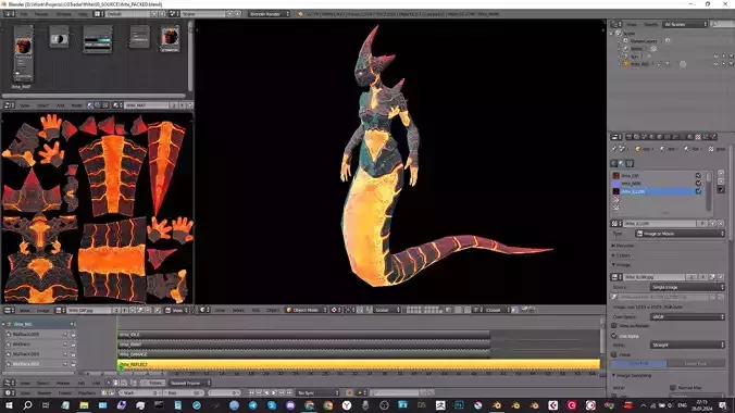 IFRITE - Game-ready Creature - Textured Rigged Animated Low-poly 3D model