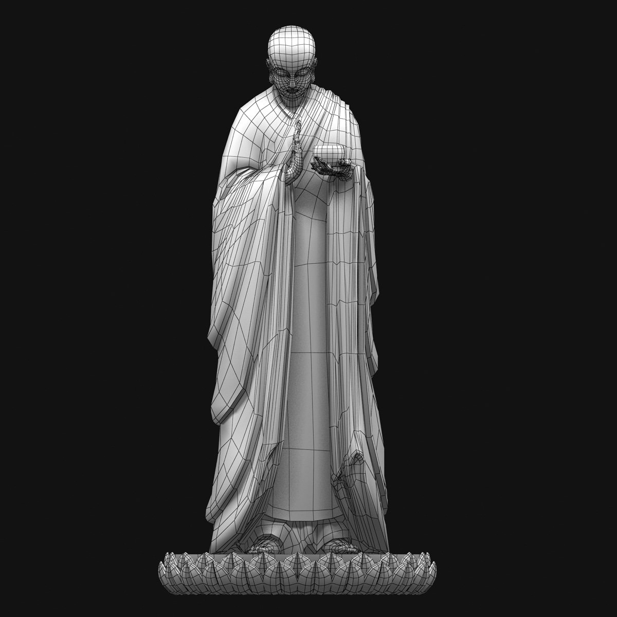 Buddha statue 3D model_9
