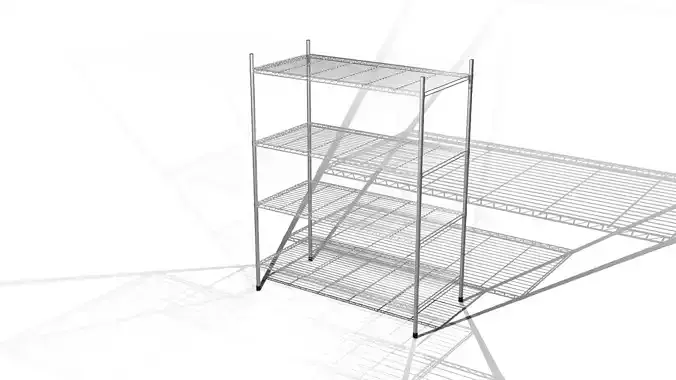 Commercial Wire Shelving Unit 3D model