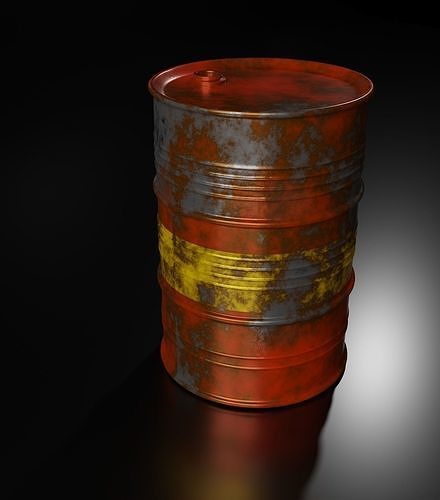 Rusted Oil Fuel Barrel Low-poly 3D model