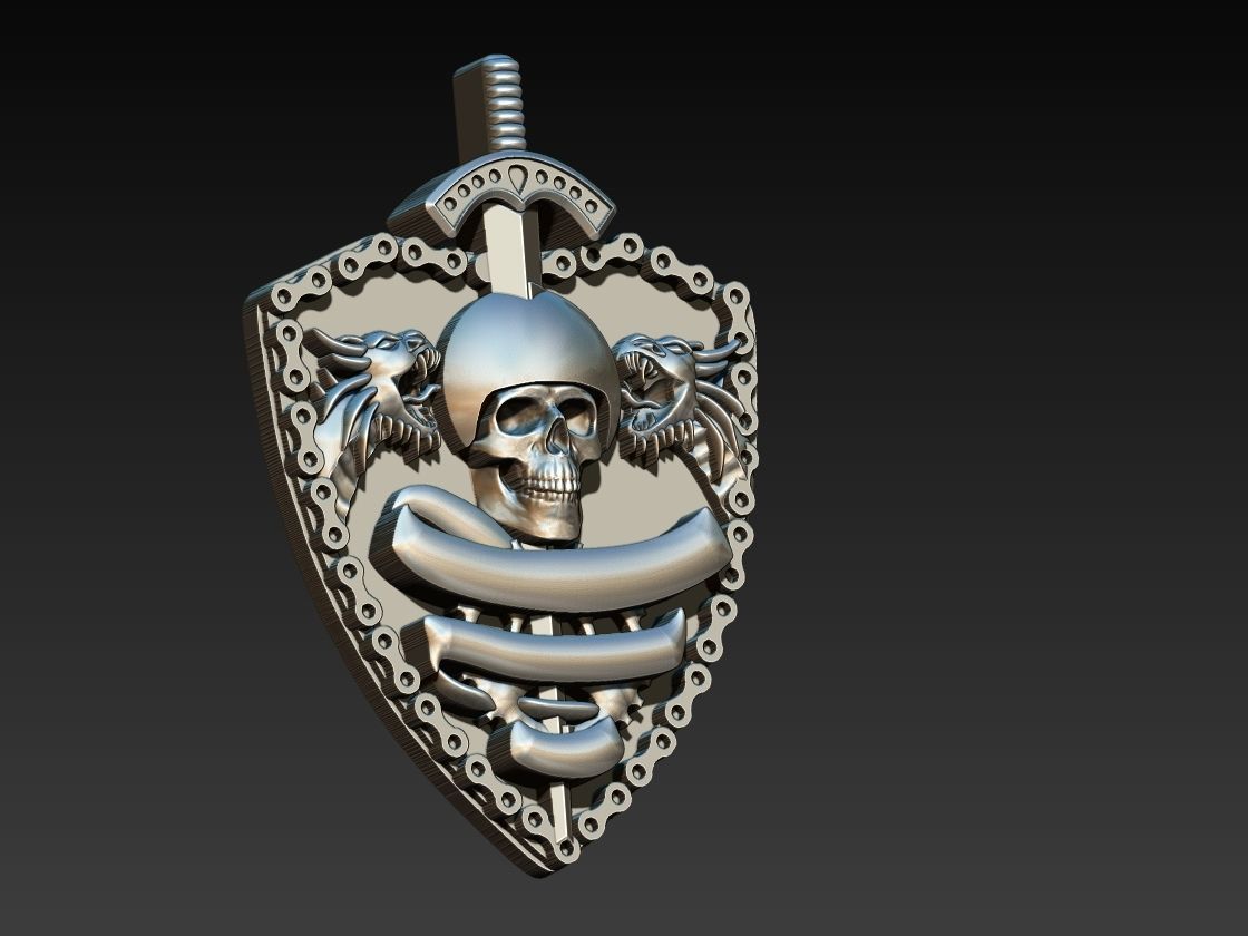 Skull Shield Motorcycle Club 3D print model_1