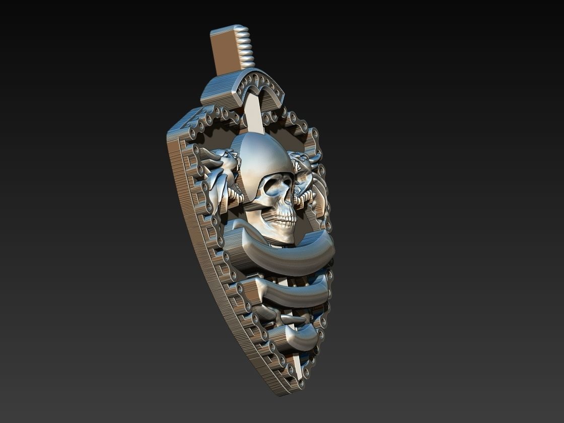 Skull Shield Motorcycle Club 3D print model_2