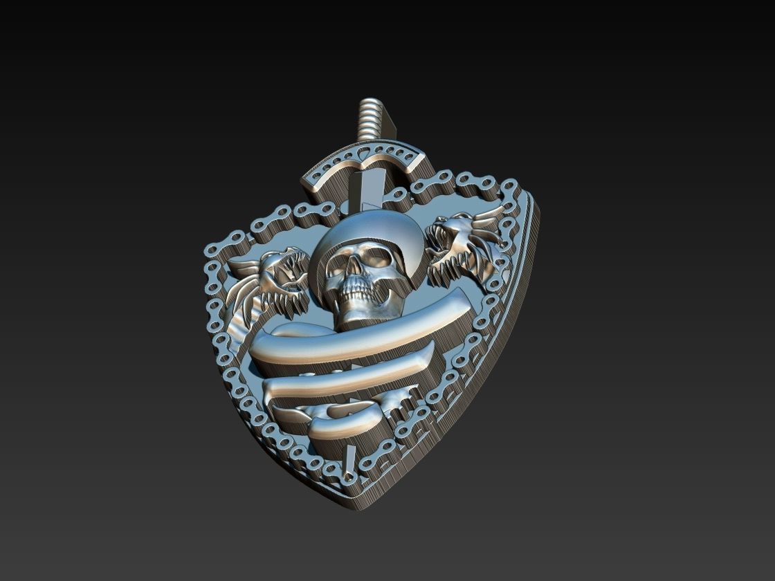Skull Shield Motorcycle Club 3D print model_7